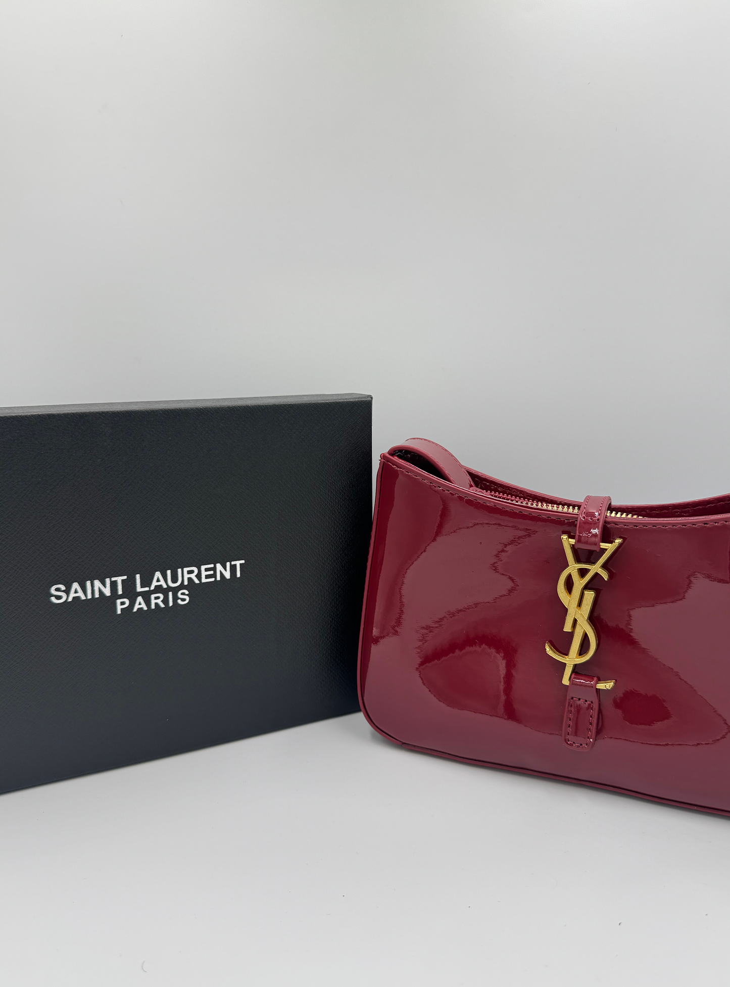 Saint Laurent Le 5 A 7 Burgundy Patent