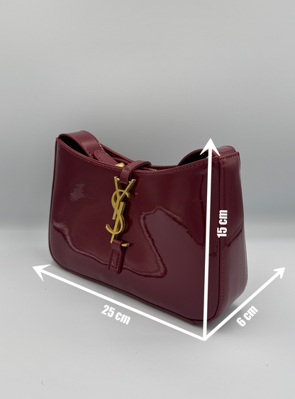 Saint Laurent Le 5 A 7 Burgundy Patent