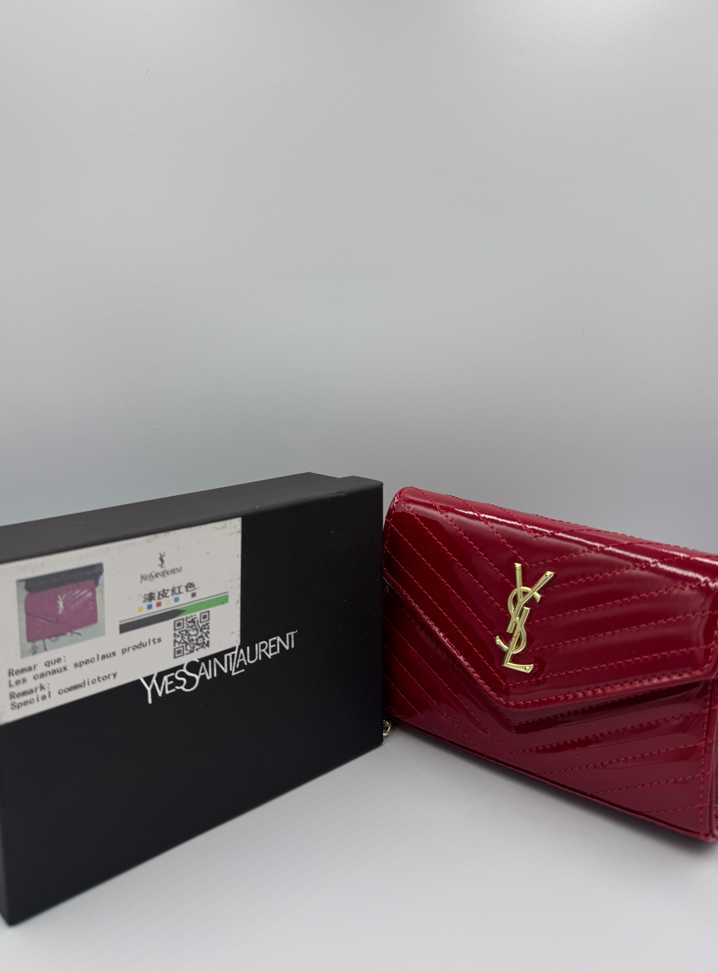 Saint Laurent Cassandre Flap Envelope Red